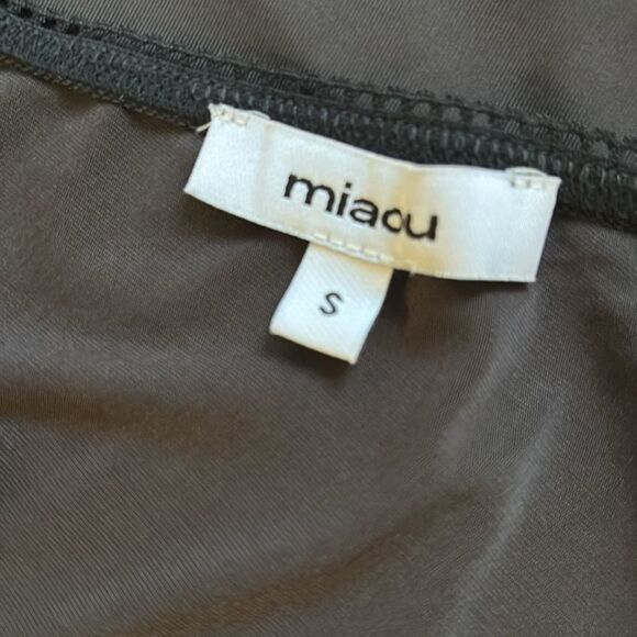 NWOT Miaou Jade Grey Black Jersey One-Shoulder Bodysuit Revolve FWRD Shopbop - Picture 6 of 6